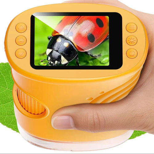 1000X Handheld Microscope for Kids 2.0" Screen Rechargeable Mini Pocket Digital Microscopes Portable Edu Gift Children Students